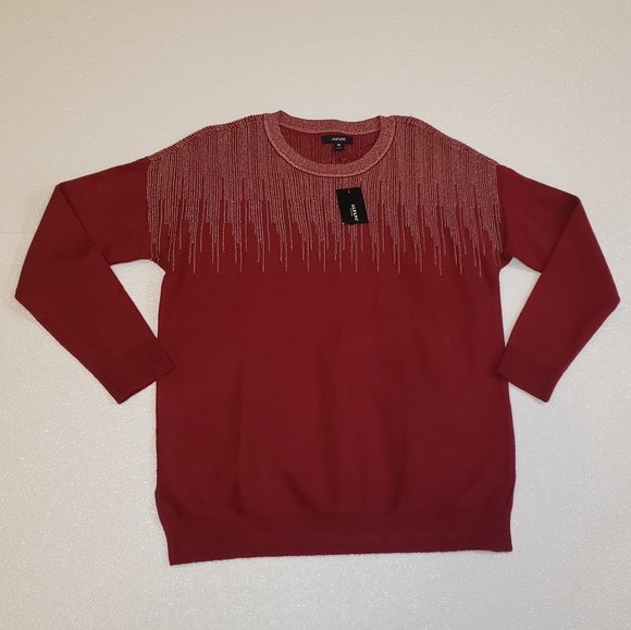 Alfani Red Ruby Metallic-Sparkle Sweater - Picture 2 of 6